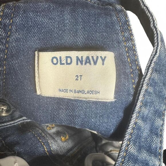 Old Navy 2T Girls Denim Overalls Dress Jumper 99% Cotton - Picture 7 of 8